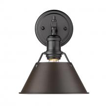  3306-BA1 BLK-RBZ - Orwell BLK 1 Light Bath Vanity in Matte Black with Rubbed Bronze shade